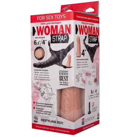 Страпон с 2 насадками Woman Strap 6,5"