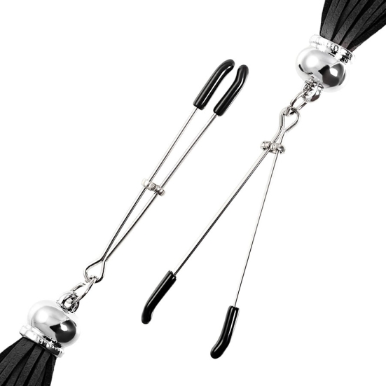 Зажимы на соски «Вилки» с кисточками из замши