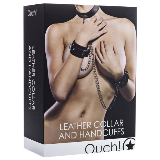 Набор для бондажа Leather Collar and Handcuffs